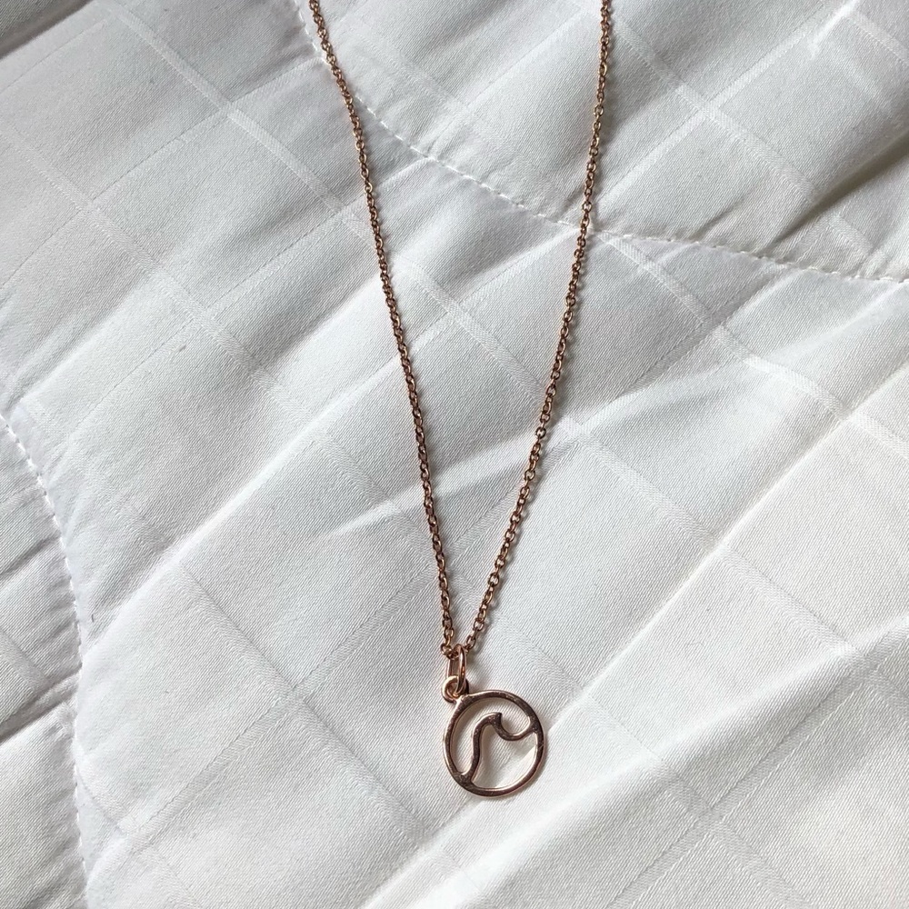 Pura Vida Rose Gold Wave Necklace